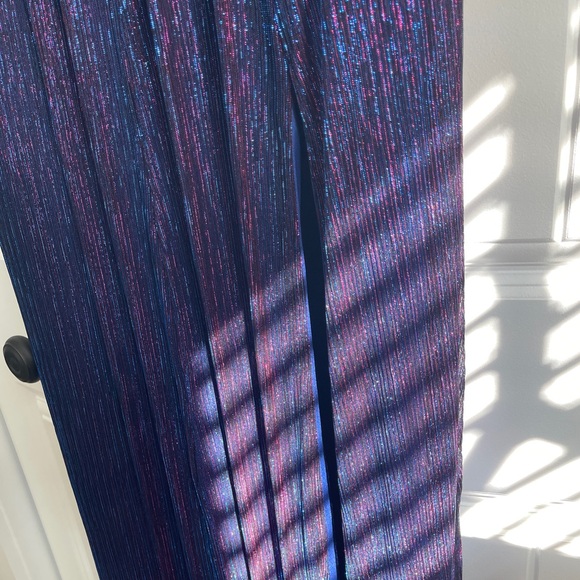 CLOSET CLOSING❗️NWT Lulus Spotlight On You Blue And Pink Metallic Maxi Dress - Picture 10 of 14